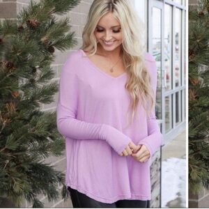 ❤️‍🔥❤️‍🔥NWT Zenana Lounging Lavender Top Lavender Women's Long Sleeve Top